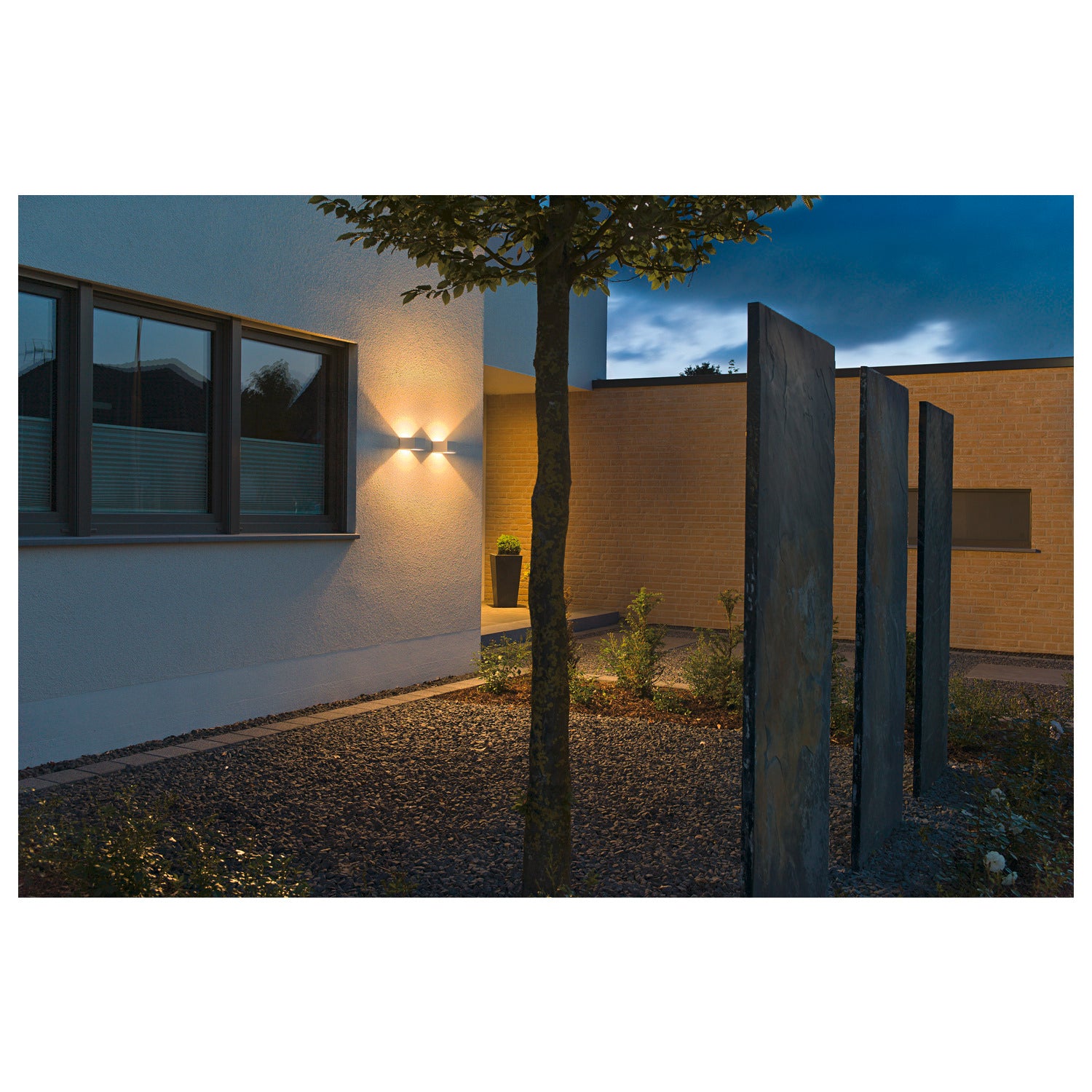 LOGS WALL, luminária de parede para exteriores, LED, 3000 K, IP65, angular, branco, 8 W