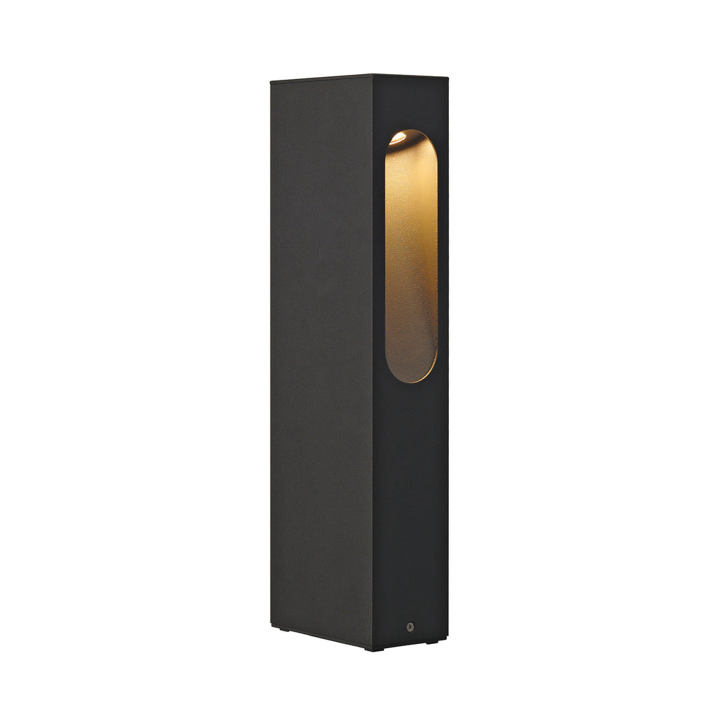 SLOTBOX 40, luminária de apoio para exteriores, LED, 3000 K, IP44, angular, antracite, C/L/A 12/7/40 cm, 4 W