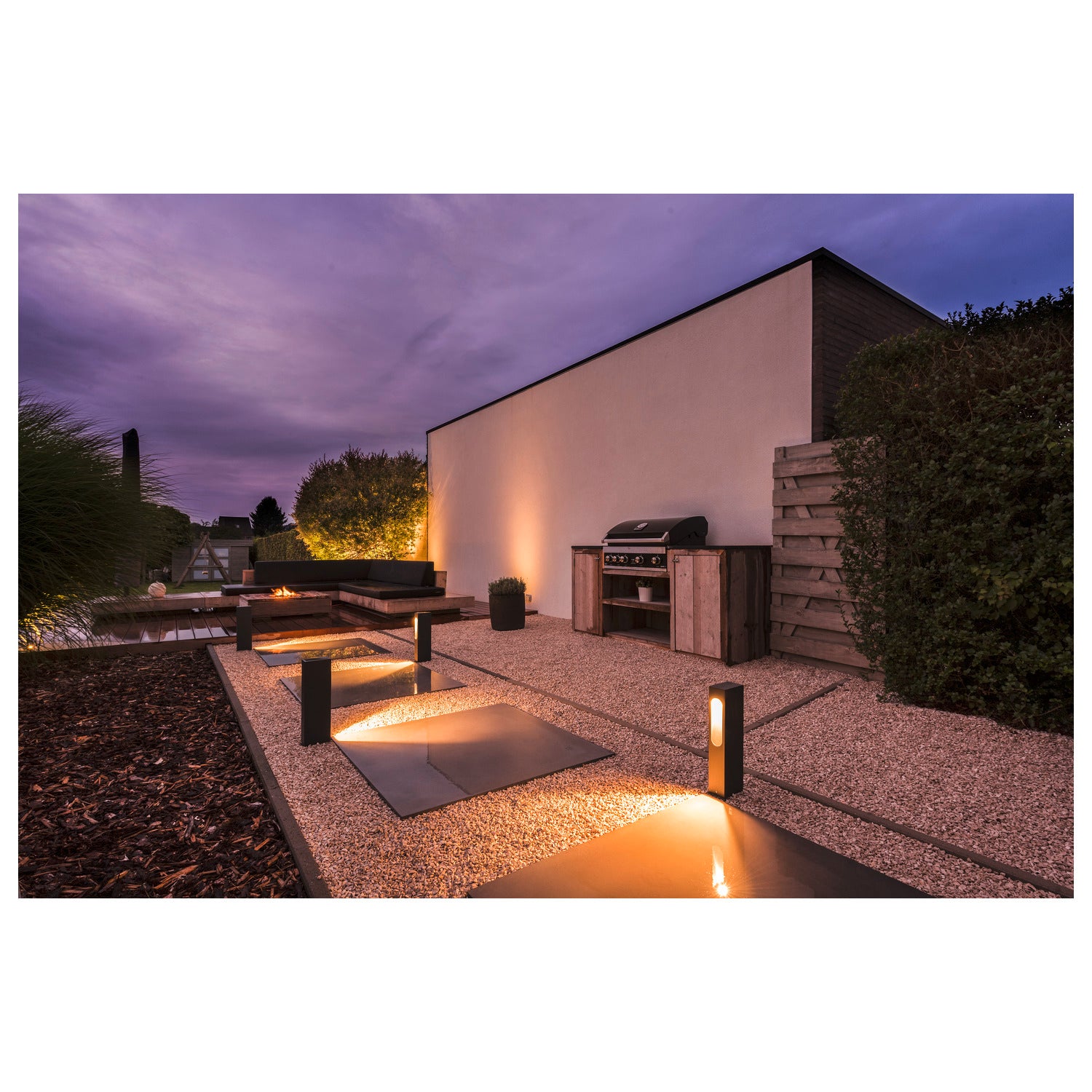 SLOTBOX 40, luminária de apoio para exteriores, LED, 3000 K, IP44, angular, antracite, C/L/A 12/7/40 cm, 4 W