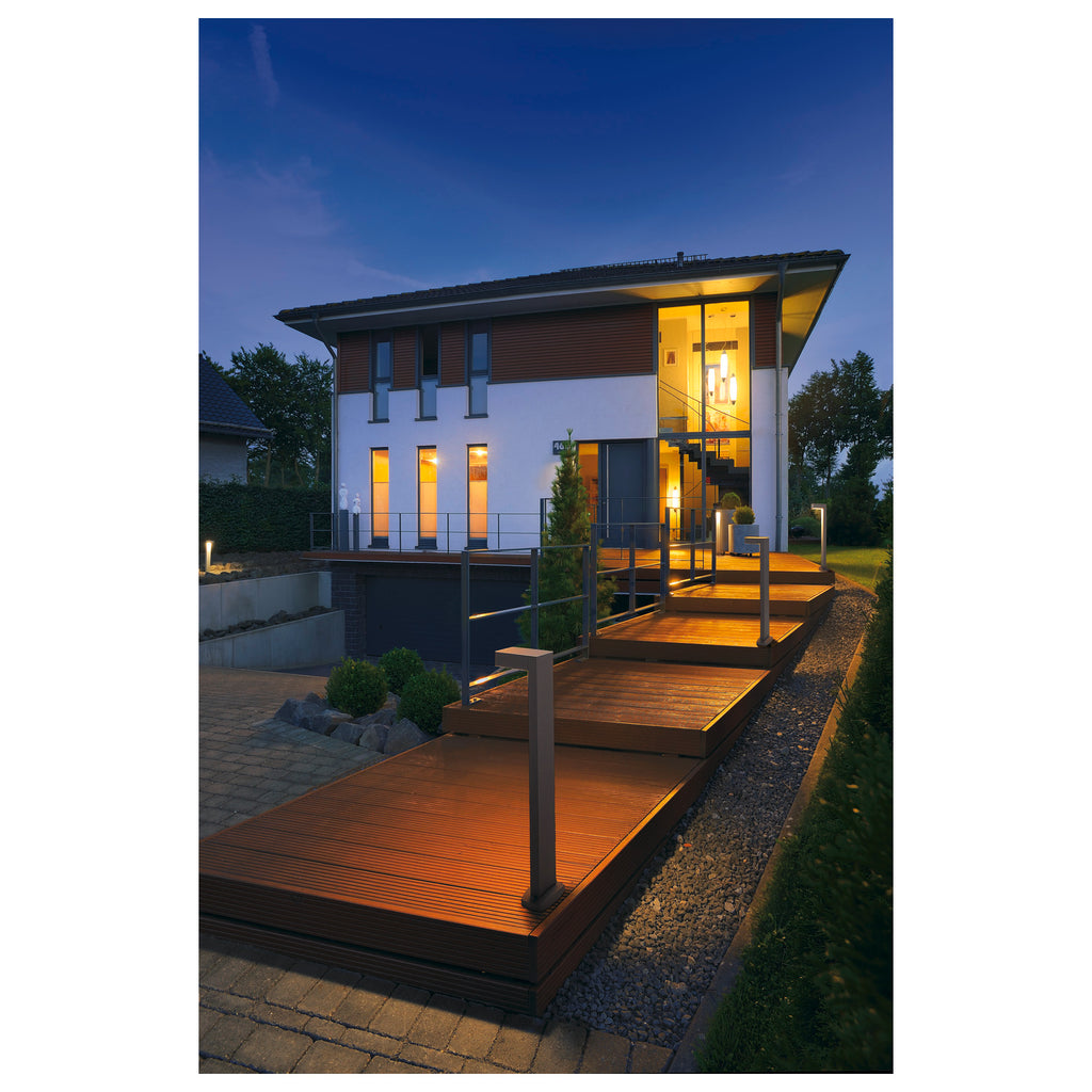 QUADRASYL 75,luminária saliente (balizador) para exterior, lâmpada economizadora de energia GX53, IP44, quadrado, cinzento prateado, C/L/A 19/22,5/75 cm, máx. 11 W