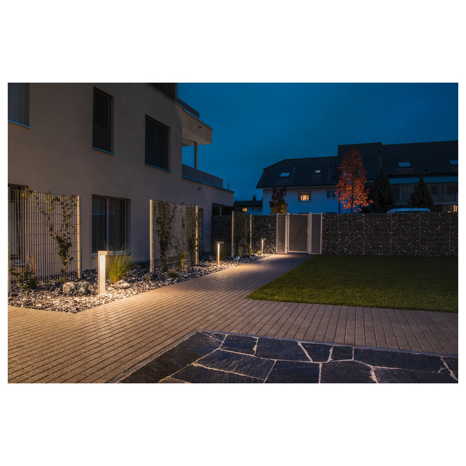 QUADRASYL 75,luminária saliente (balizador) para exterior, lâmpada economizadora de energia GX53, IP44, quadrado, cinzento prateado, C/L/A 19/22,5/75 cm, máx. 11 W