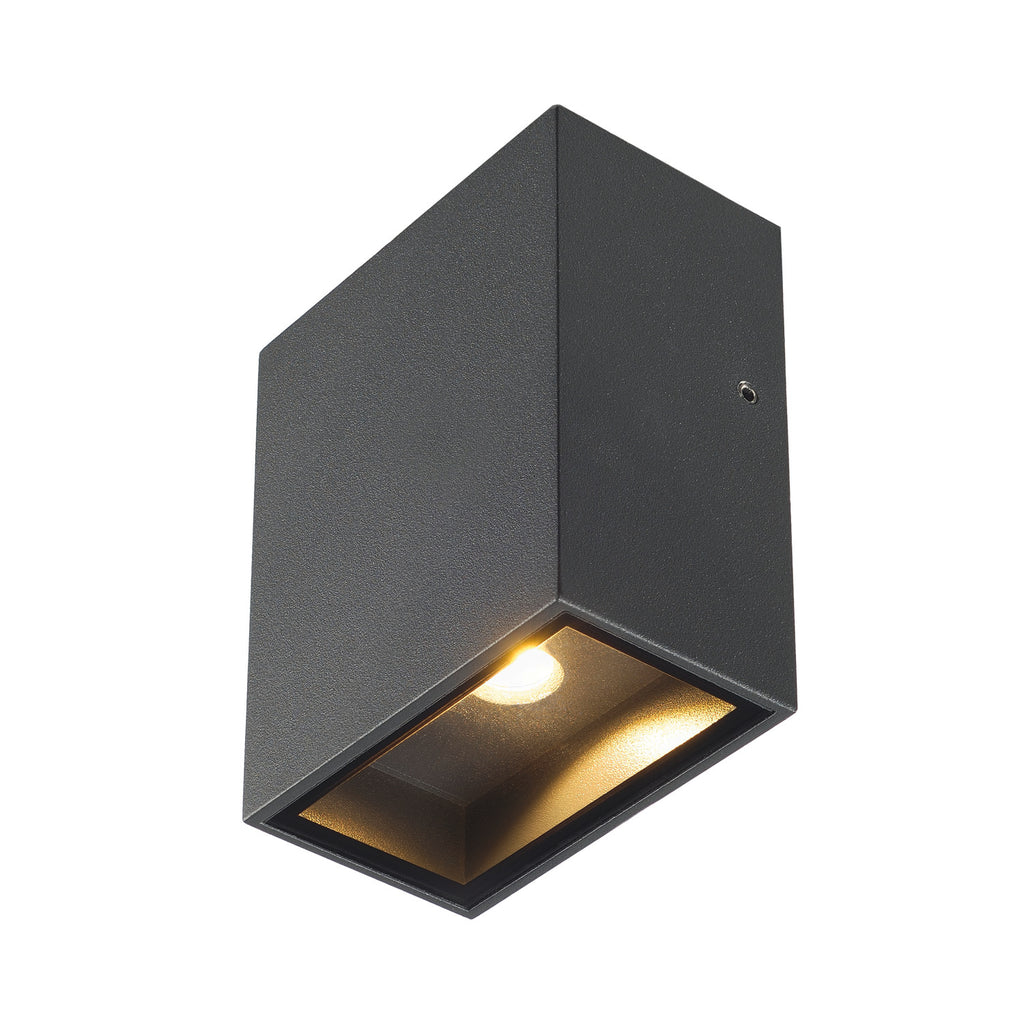QUAD 1 XL, luminária de parede, LED, 3000 K, IP44, angular, antracite, 3,2 W