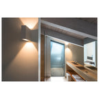QUAD 2 XL, luminária de parede, LED, 3000 K, IP44, angular, up/down, branco, 3,2 W