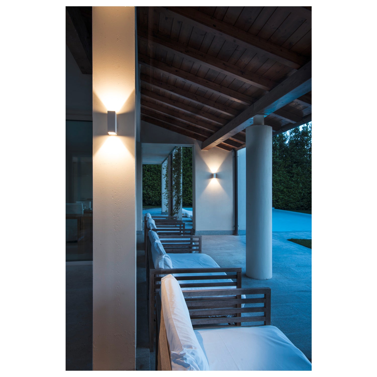 QUAD 2 XL, luminária de parede, LED, 3000 K, IP44, angular, up/down, branco, 3,2 W