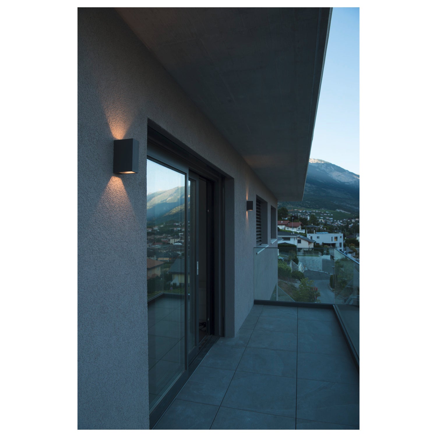 QUAD 2 XL, luminária de parede, LED, 3000 K, IP44, angular, up/down, antracite, 3,2 W