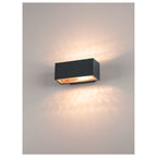 BOX, luminária de parede para exteriores, QT-DE12, IP44, angular, up/down, antracite, máx. 80 W