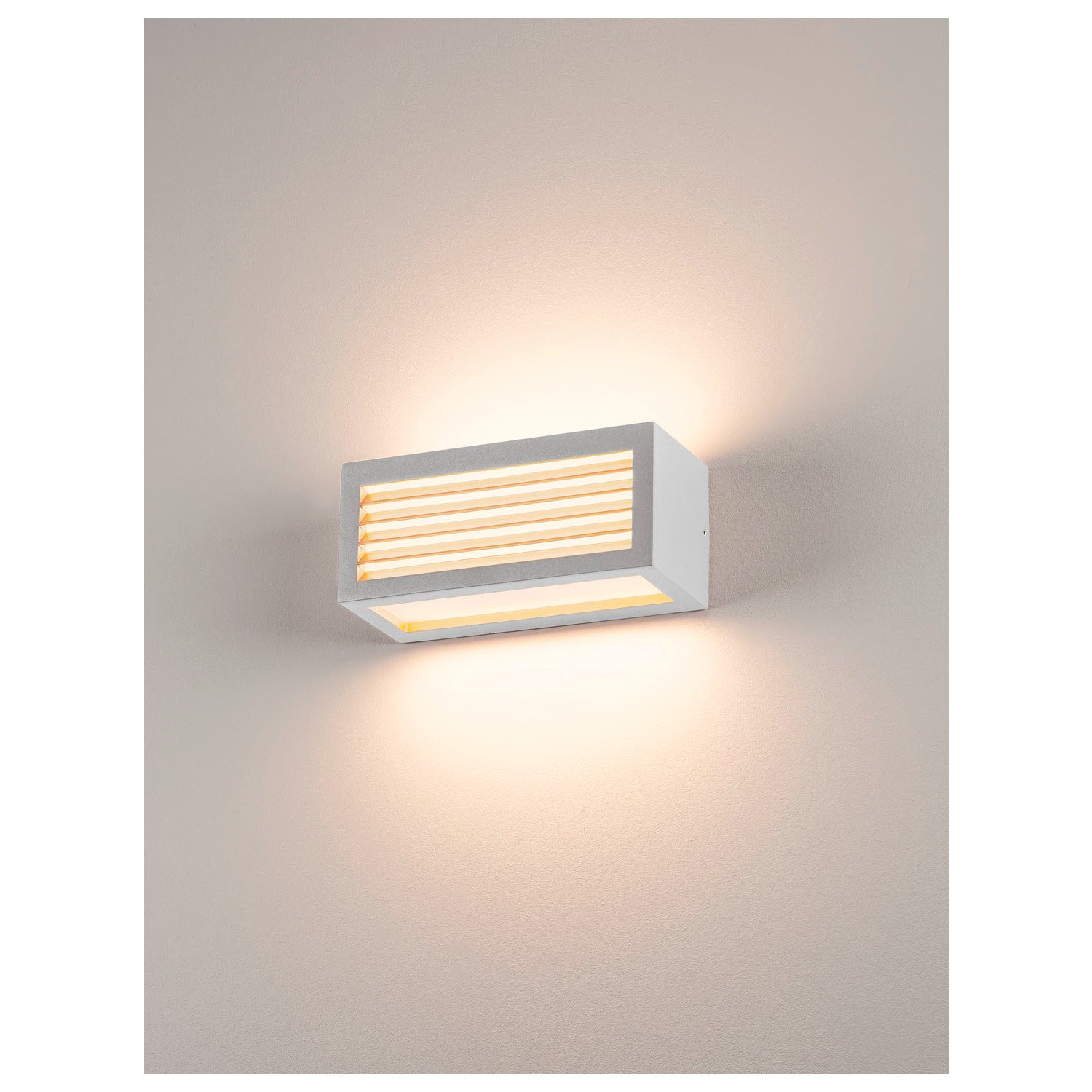 BOX-L, luminária de parede para exteriores, TC-(D,H,T,Q)SE, IP44, angular, branco, máx. 18 W