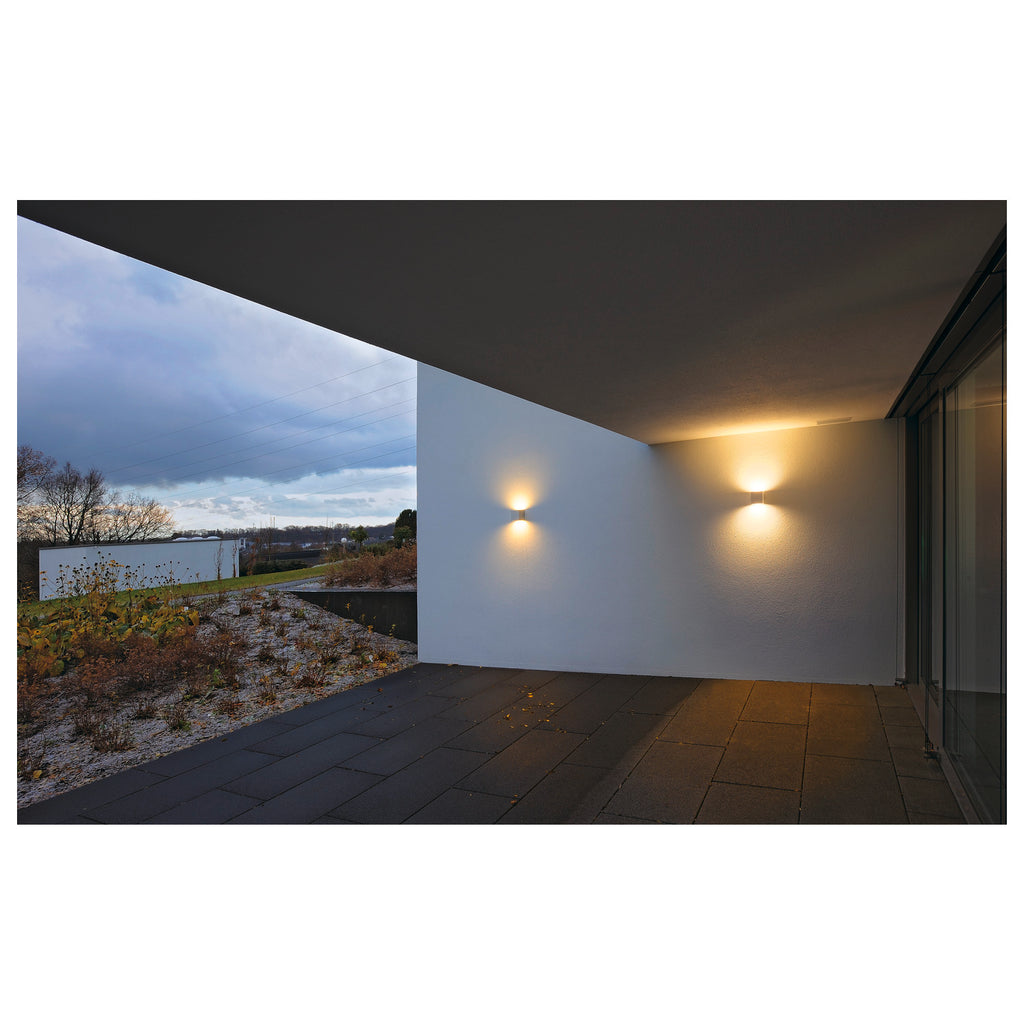 SITRA CUBE, luminária de parede para exteriores, TCR-TSE, IP44, branco, máx. 18 W