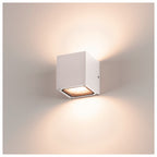 SITRA CUBE, luminária de parede para exteriores, TCR-TSE, IP44, branco, máx. 18 W