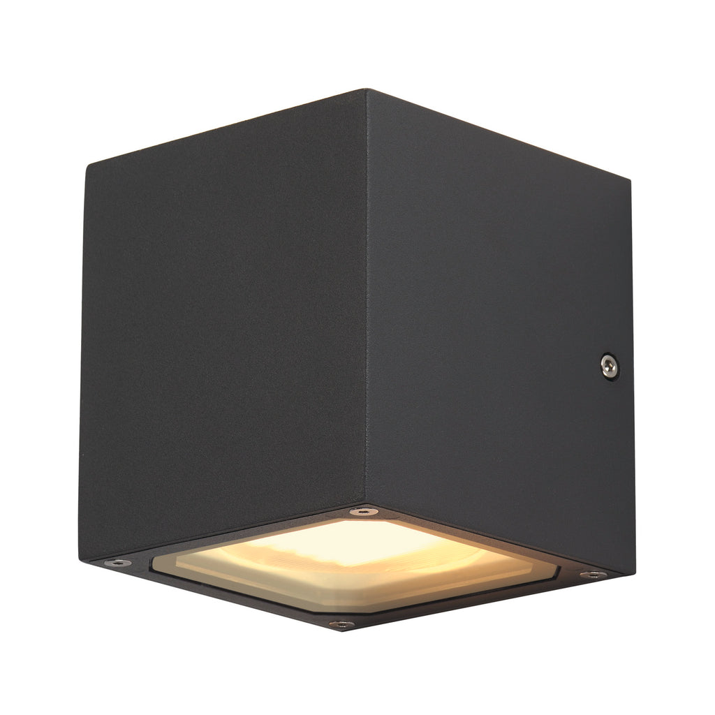 SITRA CUBE, luminária de parede para exteriores, TCR-TSE, IP44, antracite, máx. 18 W
