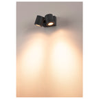 MYRA WALL, luminária de parede e de teto para exteriores, duas lâmpadas, QPAR51, IP55, antracite, max. 100 W