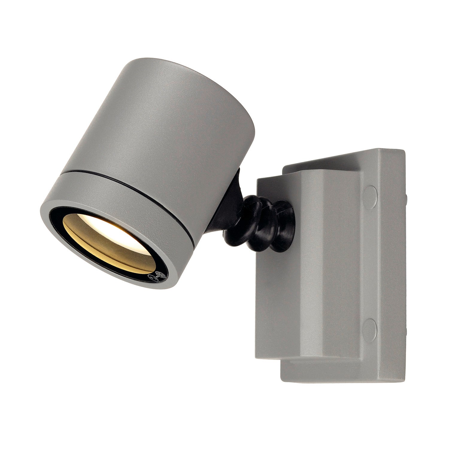 MYRA WALL, luminária de parede e de teto para exteriores, uma lâmpada, QPAR51, IP55, cinzento prateado, máx. 50 W
