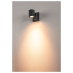 MYRA WALL, luminária de parede e de teto para exteriores, uma lâmpada, QPAR51, IP55, antracite, máx. 50 W