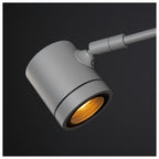 MYRA DISPLAY, luminária de parede para exteriores, QPAR51, IP55, cinzento prateado, encurvado, máx. 50 W