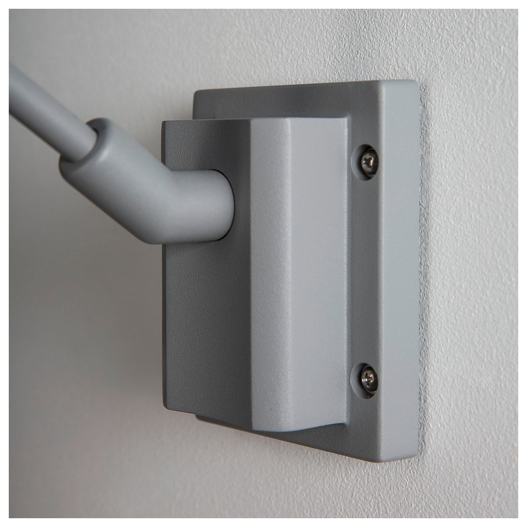 MYRA DISPLAY, luminária de parede para exteriores, QPAR51, IP55, cinzento prateado, encurvado, máx. 50 W