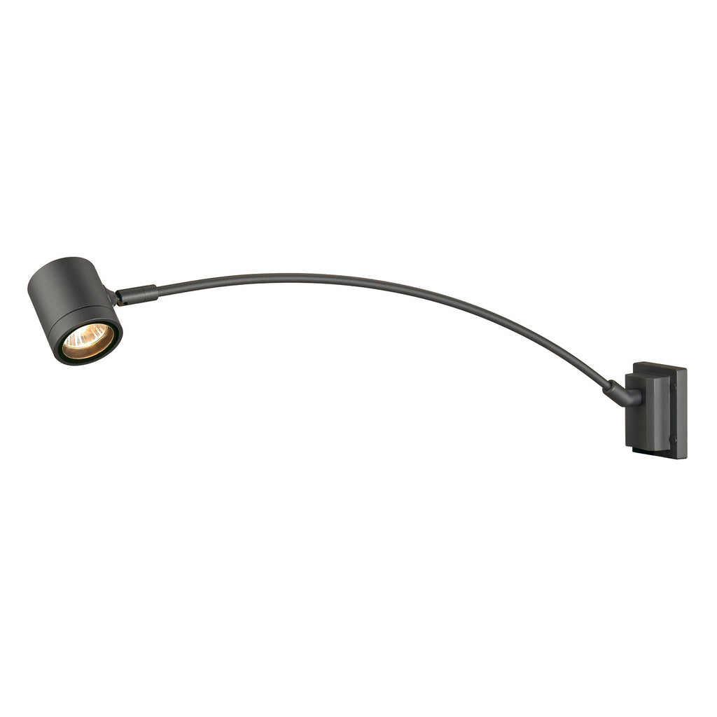 MYRA DISPLAY, luminária de parede para exteriores, QPAR51, IP55, antracite, encurvado, máx. 50 W