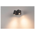 HELIA, luminária de parede para exteriores, duas lâmpadas, LED, 3000 K, IP55, antracite, articulável, 2x8 W