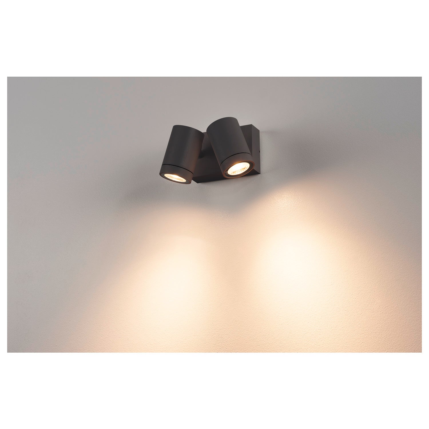 HELIA, luminária de parede para exteriores, duas lâmpadas, LED, 3000 K, IP55, antracite, articulável, 2x8 W
