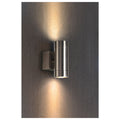 ASTINA STEEL, luminária de parede para exteriores, QPAR51, IP44, redonda, aço inox 304, máx. 70 W