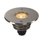 DASAR® 920, Luminária para encastrar no pavimento exterior LV LED, 3000 K, IP67, redondo, abertura em aço inoxidável escovado, 12-25 V, 6,5 W