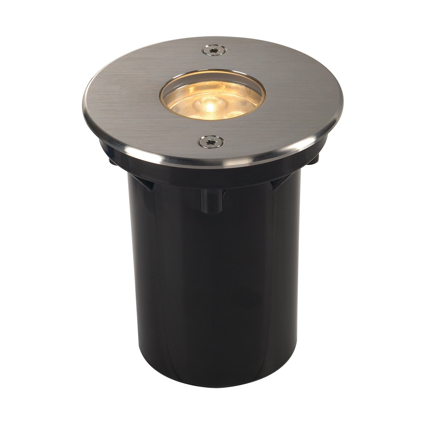 DASAR® 920, Luminária para encastrar no pavimento exterior LV LED, 3000 K, IP67, redondo, abertura em aço inoxidável escovado, 12-25 V, 6,5 W