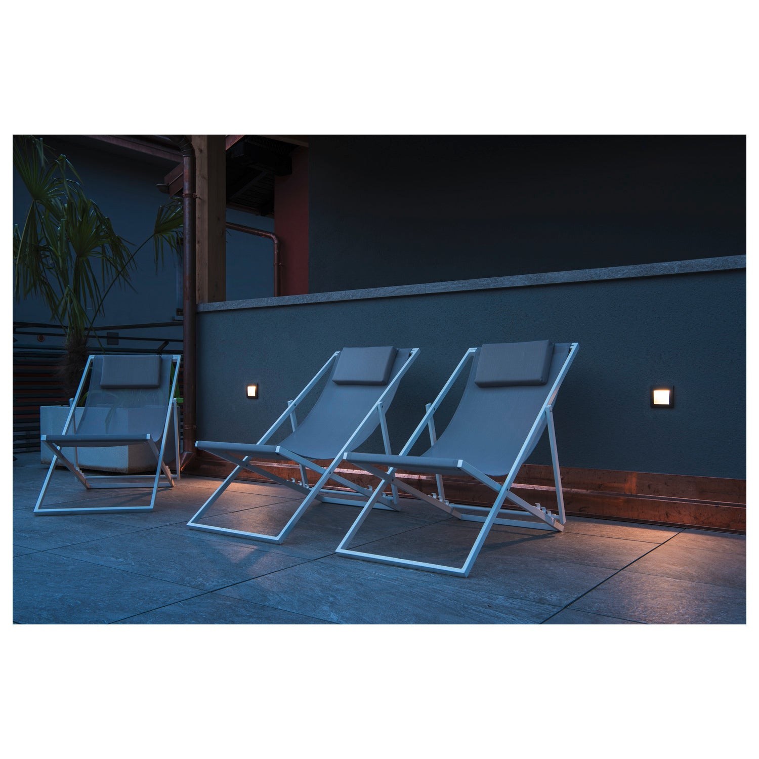 DOWNUNDER OUT LED L, luminária de embutir na parede para exteriores, LED, 3000 K, antracite