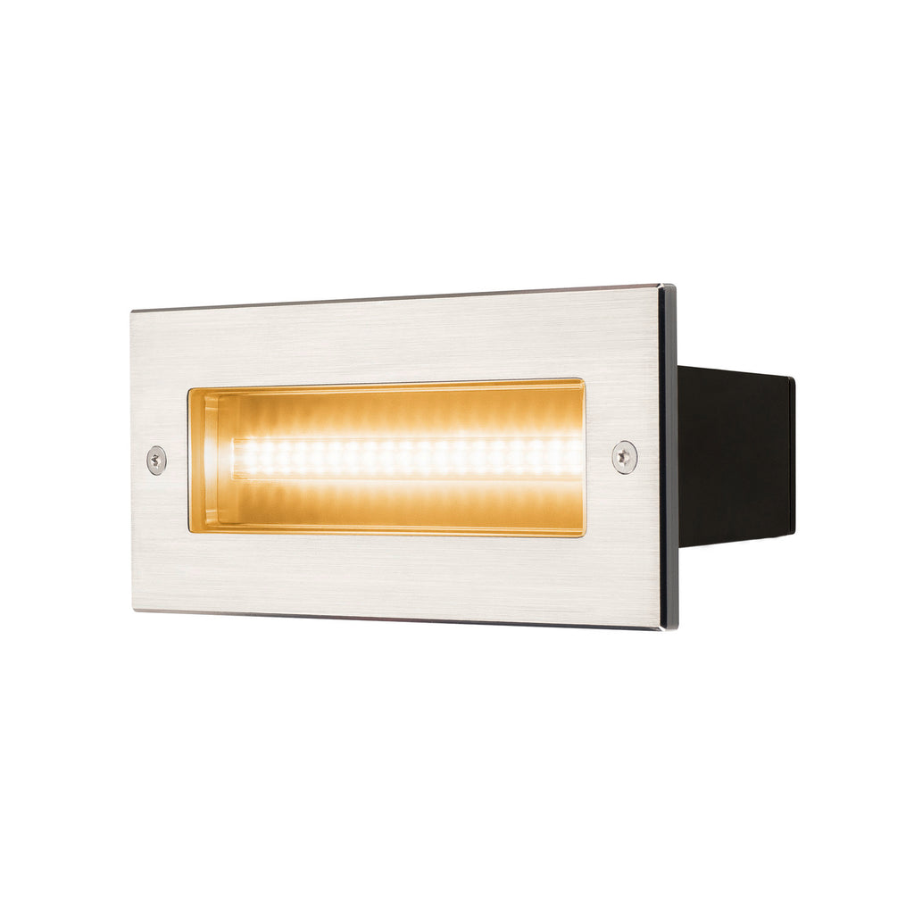 BRIC K, luminária de embutir na parede para exteriores, LED, 3000 K, aço inox, IP65, 230V, 950 lm, 10 W