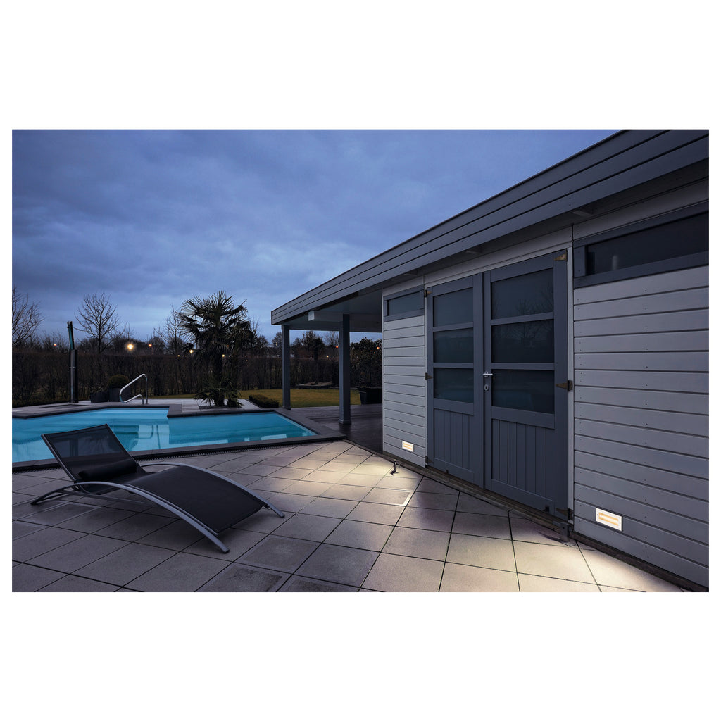 BRIC K, luminária de embutir na parede para exteriores, LED, 3000 K, aço inox, IP65, 230V, 950 lm, 10 W