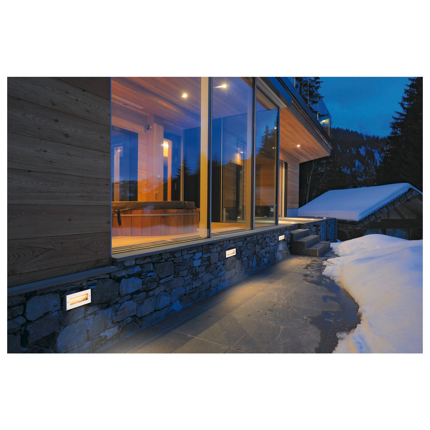 BRICK, luminária de embutir na parede para exteriores, LED, 3000 K, aço inox, 230V, IP67, 950 lm, 10 W